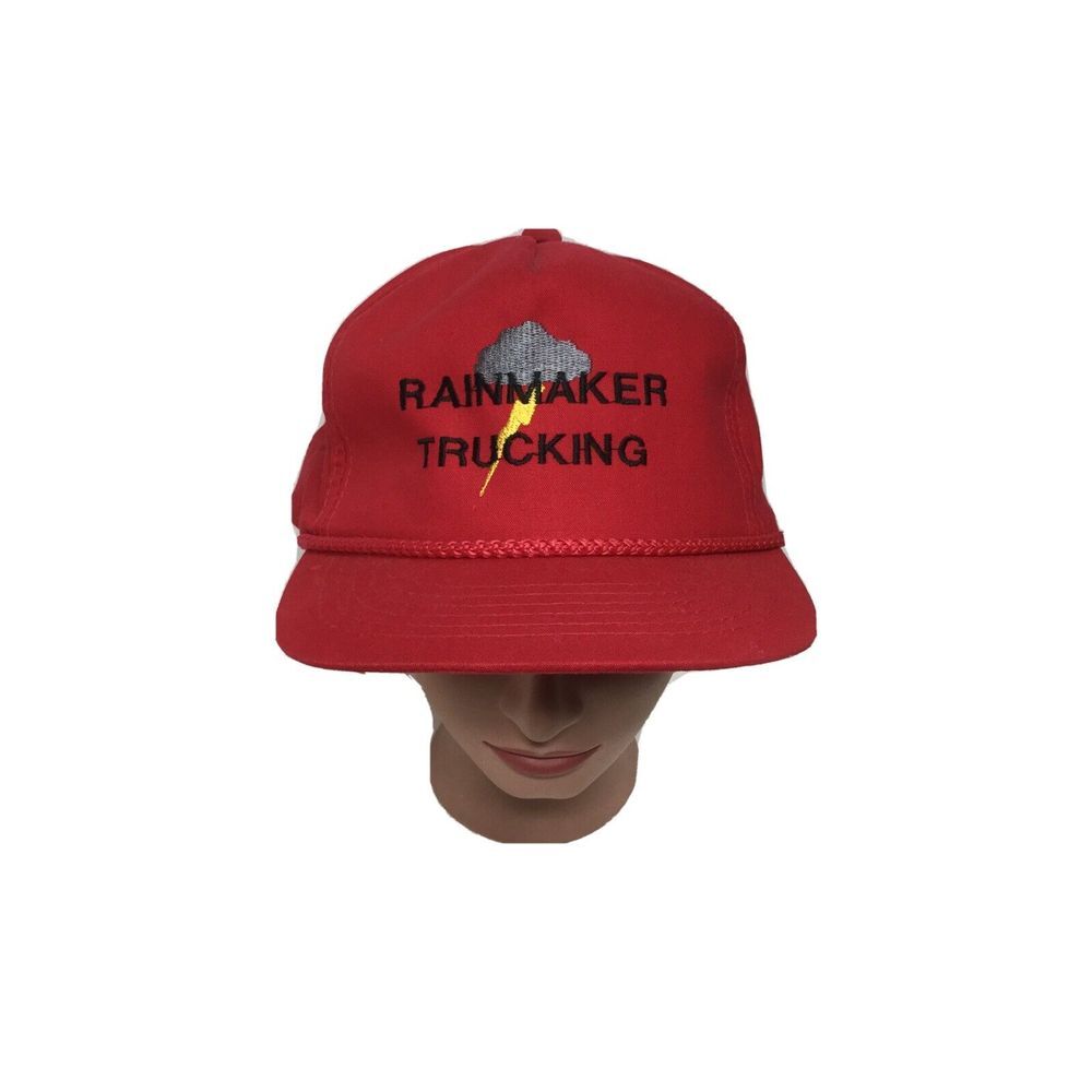 Vintage YoungAn Rainmaker Trucking Hat Red SnapBack‎ Tucker Cap
